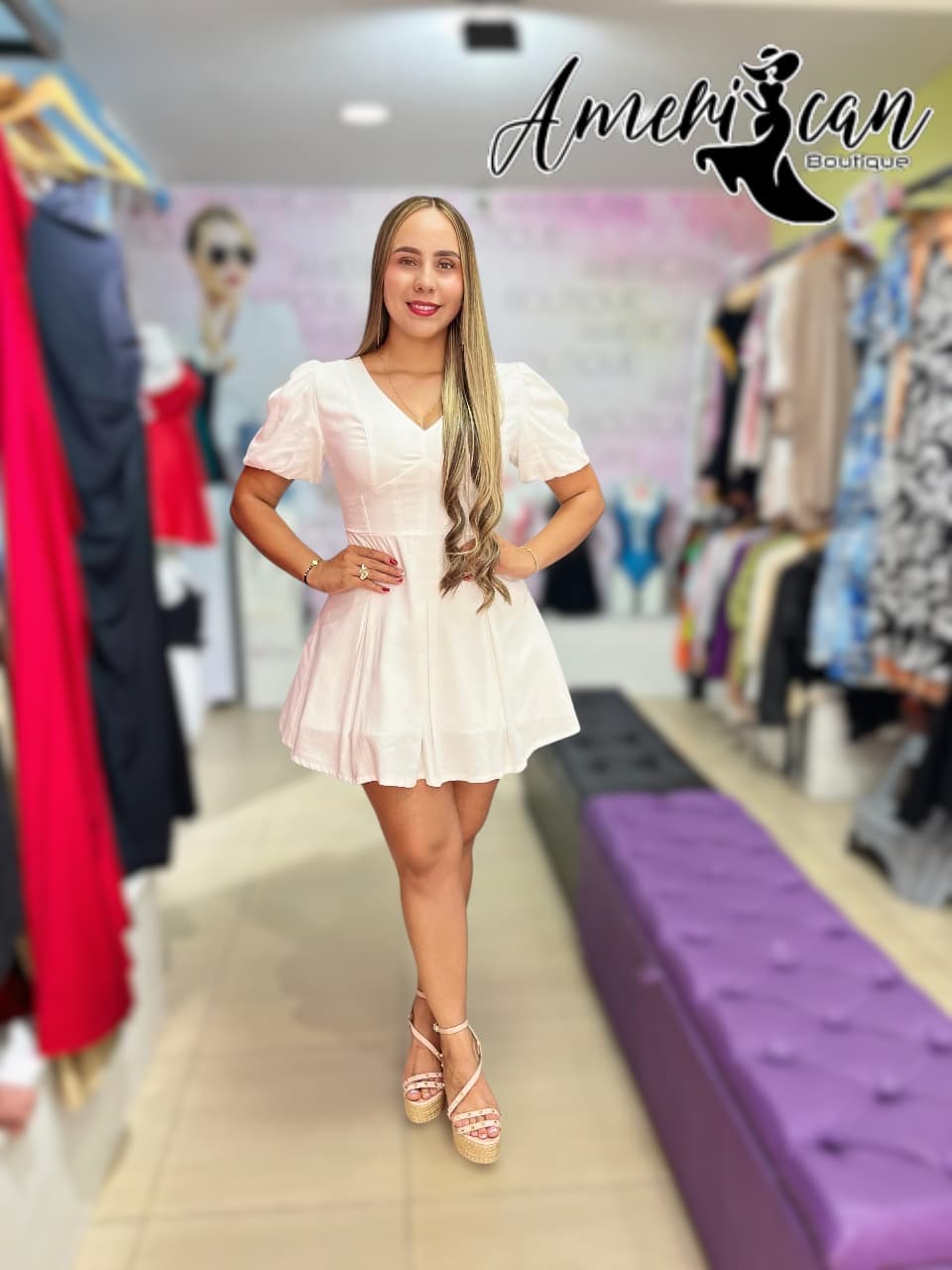 VESTIDO CORTO EN LINO